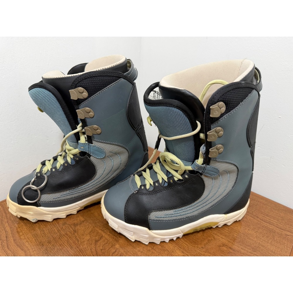 Burton The Ruler Snowboard Boots Womens Size 8 Blue Black Grey Lacing System